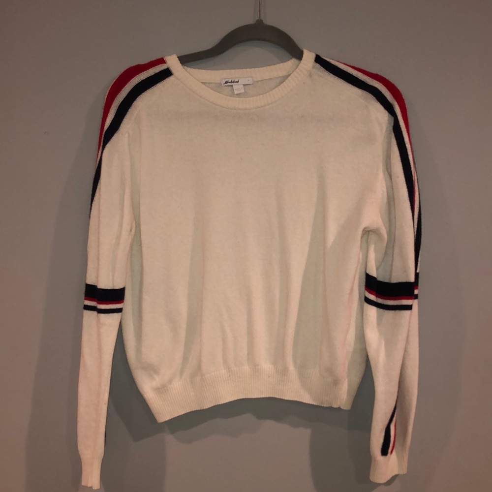 White striped sweater